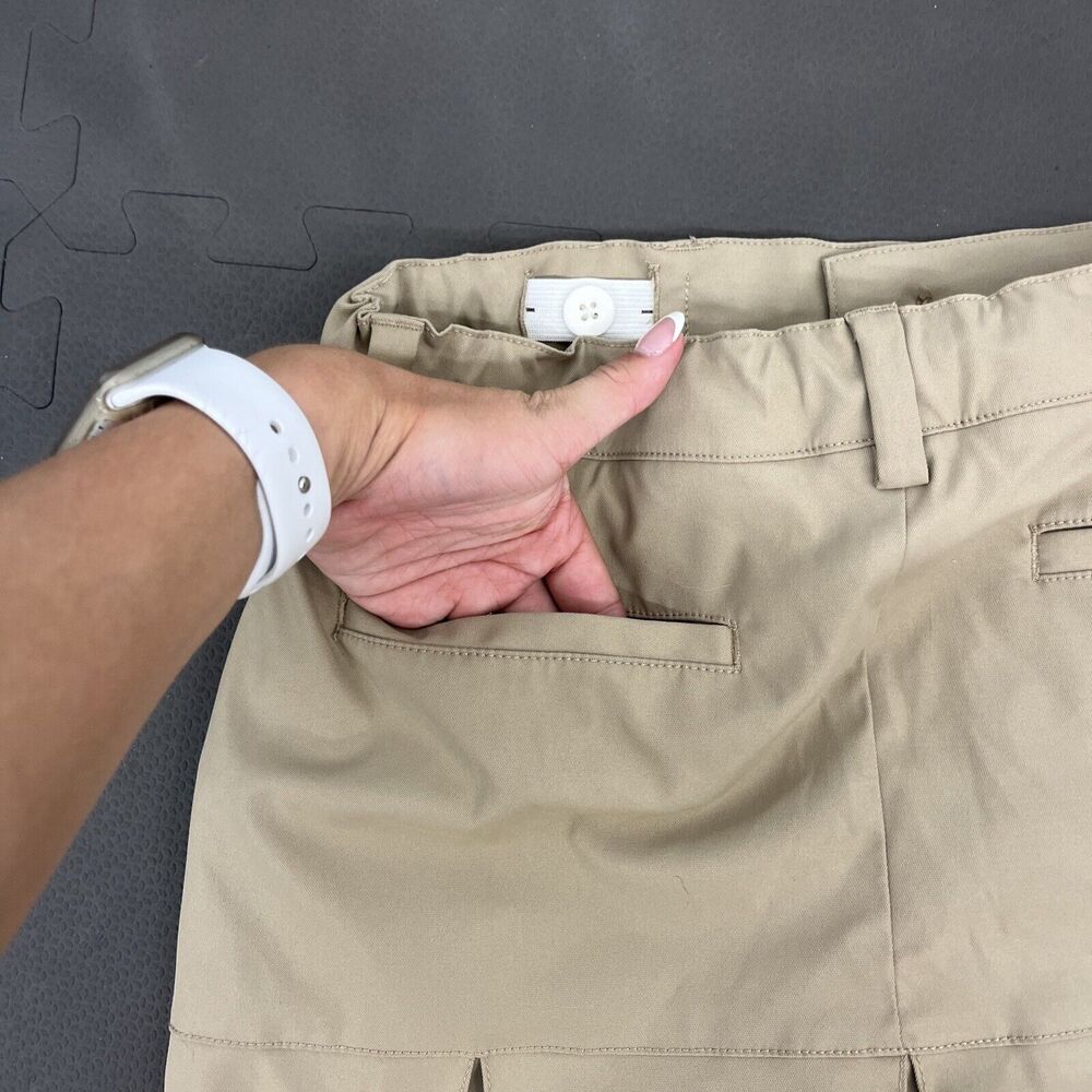 Girls Lands End Size 16 Khaki Skirt Uniform 16 Inch Length 100% Polyester Chrty - Picture 13 of 14